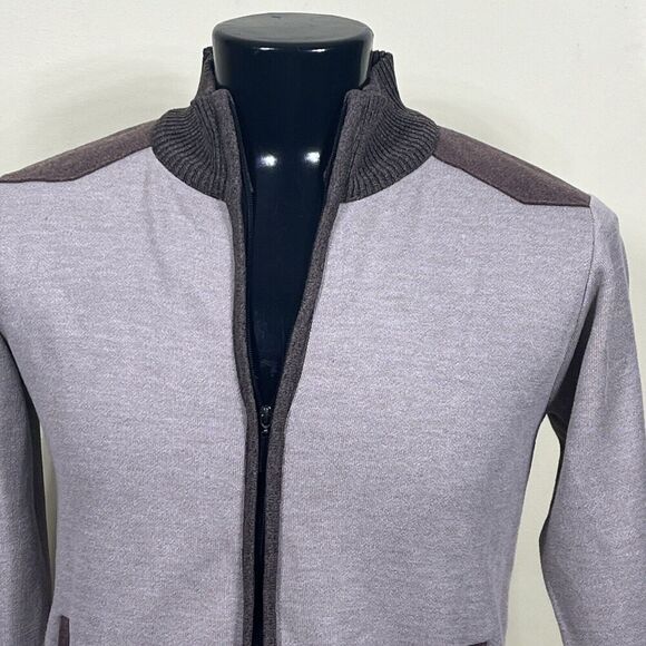 Marx & Dutch Collection Men's Zip Front Cardigan Sweater Tan Brown Size Small - Picture 2 of 11